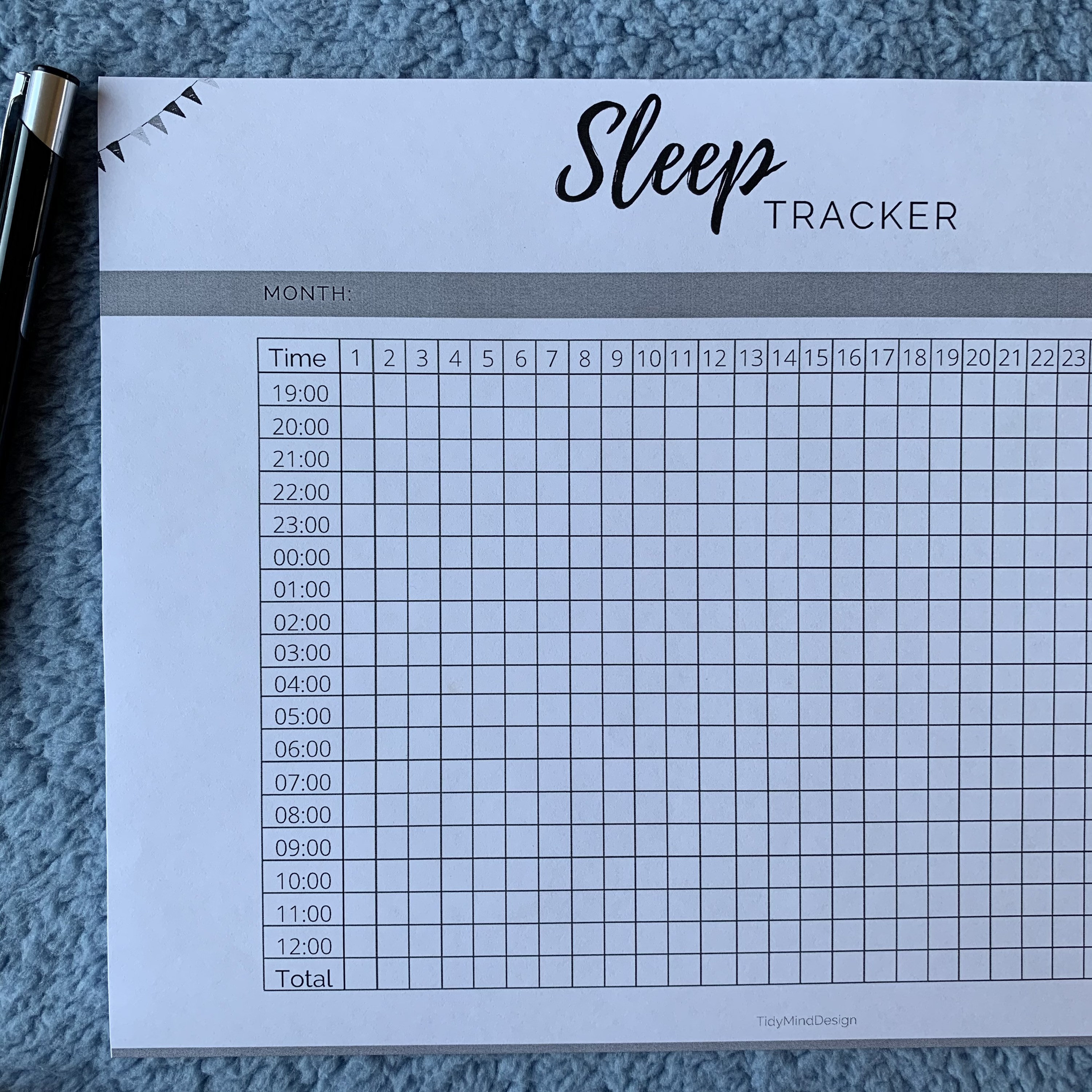 Monthly Sleep Tracker Printable | Sleep Log Template | Sleep Hours ...
