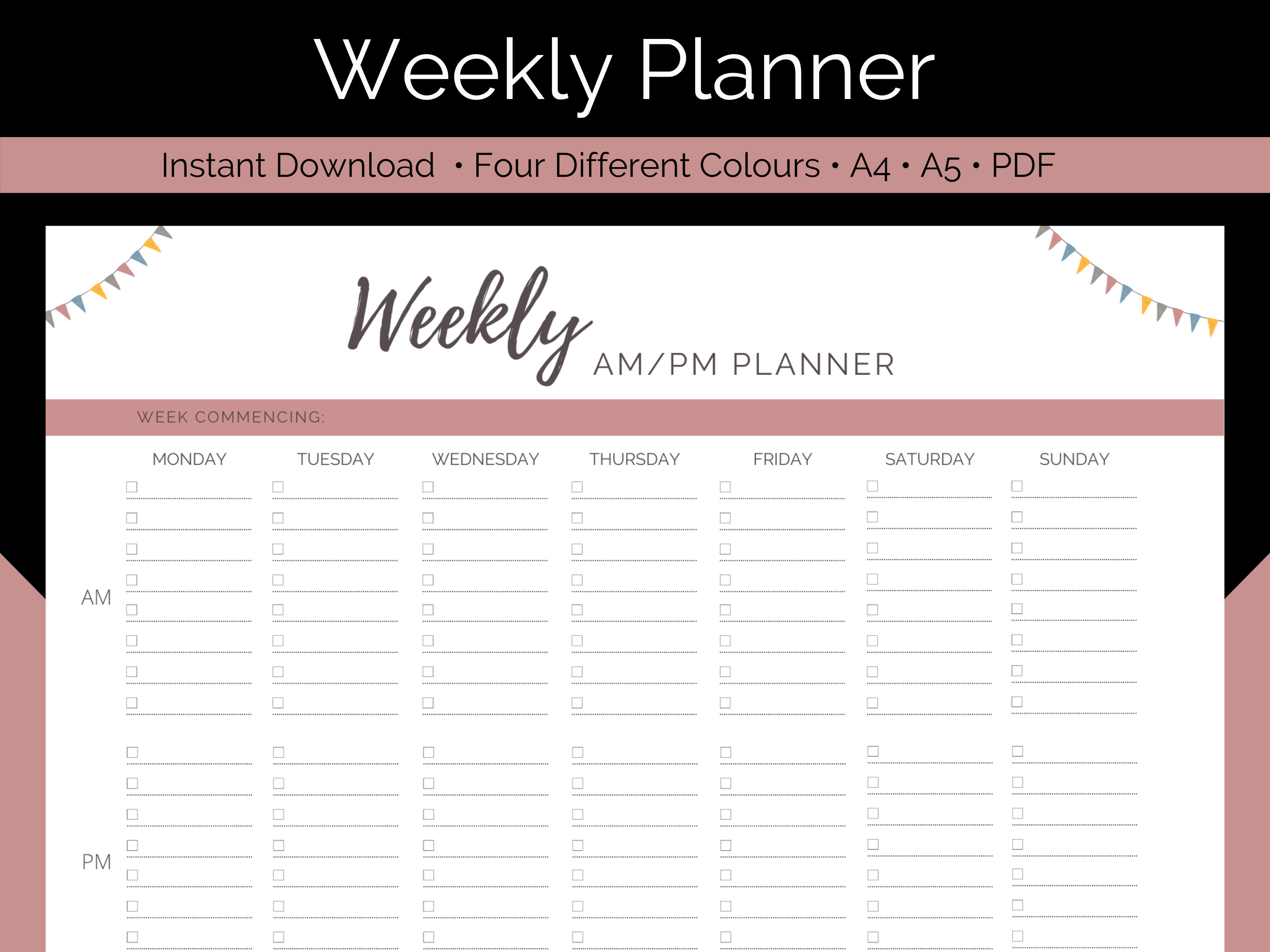 Weekly AM PM Planner Printable Weekly Schedule Template Morning Evening Routine Daily Planner Digital Download A4 A5 PDF - Etsy Weekly AM PM Planner Printable Weekly Schedule Template Morning Evening Routine Daily Planner Digital Download A4 A5 PDF - Etsy