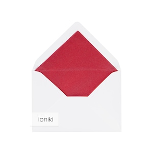 Linee incrociate bianche texture Buste foderate 95x130mm / 5.12x3.74in, fodera: rosso metallizzato / Premium 280gsm / B7Invite, Famiglia, Complimento, Cartolina di Natale
