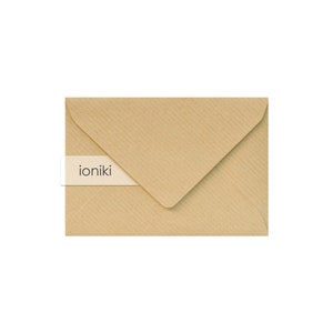 Kraft naturel avec lignes Enveloppe 75x110mm / 4.33x2.95in (C7) | Premium Heavyweight 120 g/m²| Famille A7,Compliment,RSVP,Cadeau,Merci,Carte de souhait