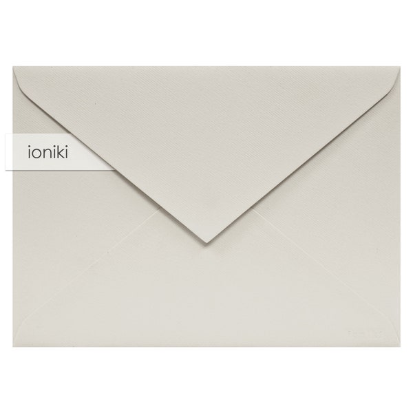 Enveloppes gris clair/ivoire nacré 133 x 183 mm/7,20 x 5,24 pouces, trait texturé | Épaisseur supérieure 160 g/m² | Faire-part B6, réservez vos dates, famille, carte RSVP