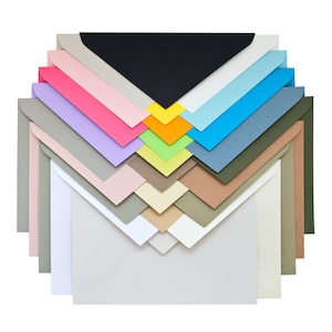 Pacote de amostra 133x183mm/7,20x5,24in/USA7 Envelopes pesados de qualidade premium | 25 cores | Casamento, batismo, festa, confirmação de presença, envelopes para salvar a data