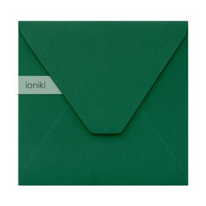 Envelopes verde floresta 168x168mm/6,61x6,61 pol., textura de linha|Premium Heavyweight 160gsm|Casamento, batizado, festa, chá de bebê, convite de Natal