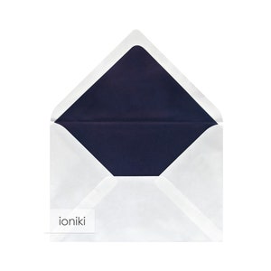 Enveloppes doublées blanc clair 115x165mm/6.50x4.53in (C6), texture de ligne, doublure : bleu marine| Poids lourd premium 220gsm| A6 Invite, Famille, Carte compliment