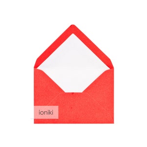 Buste foderate rosse 75x110mm / 5.12x3.74in, fodera: bianco / Busta pesante di qualità premium 220gsm / A7 Invite, Famiglia, Complimento, Cartolina di Natale