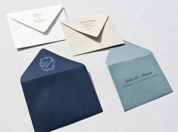 Envelope Printing |Monogram/Name/Return Address Printing|Sizes C5/5x7/C6/A1/C7/168x168mm/125x125mm/lined |Envelopes NOT included-see details