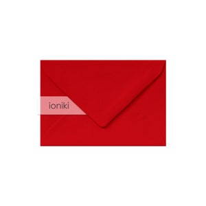 Buste rosse 75x110mm / 4.33x2.95in (C7), texture di linea / Busta pesante Premium 160gsm / Famiglia A7, Complimento, RSVP, Regalo, Cartolina di Natale