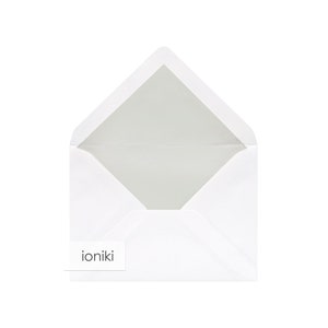 Enveloppes doublées blanches 95x130mm/5.12x3.74in, doublure: gris clair| Enveloppe poids lourd de qualité supérieure 220gsm| B7 Invite, Famille, Carte Compliment