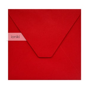 Envelopes vermelhos 168x168mm/6,61x6,61 pol., textura de linha |Premium Heavyweight 160gsm |Casamento, batizado, festa, chá de bebê, convite de dia das mães