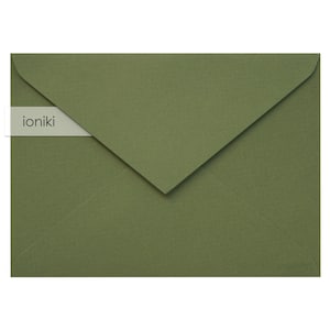 Buste verde oliva scuro 133 x 183 mm/7,20 x 5,24 pollici, trama a pois/qualità premium, grammatura 160 g/m²/B6, per matrimonio, invito per festa, biglietto di famiglia, RSVP