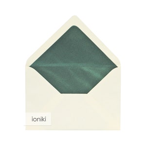Linea avorio texture Buste foderate 115x165mm / 6.50x4.53in (C6), fodera: verde metallizzato / Premium 280gsm / B7 Invite, Famiglia, Complimento, Cartolina di Natale