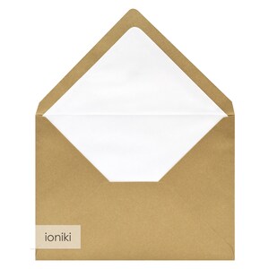 Sobres forrados kraft 160x220mm / 8.66x6.30in (C5), forro: off-white / Premium Quality Heavyweight 270gsm / A5 Wedding Invitation, Save the Date