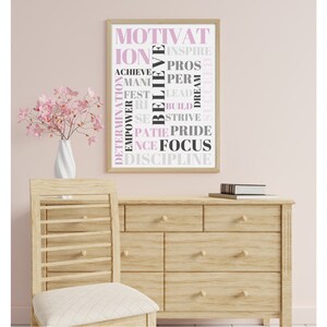 Motivierendes Wort-Mosaik - Affirmationen - Blush Pink