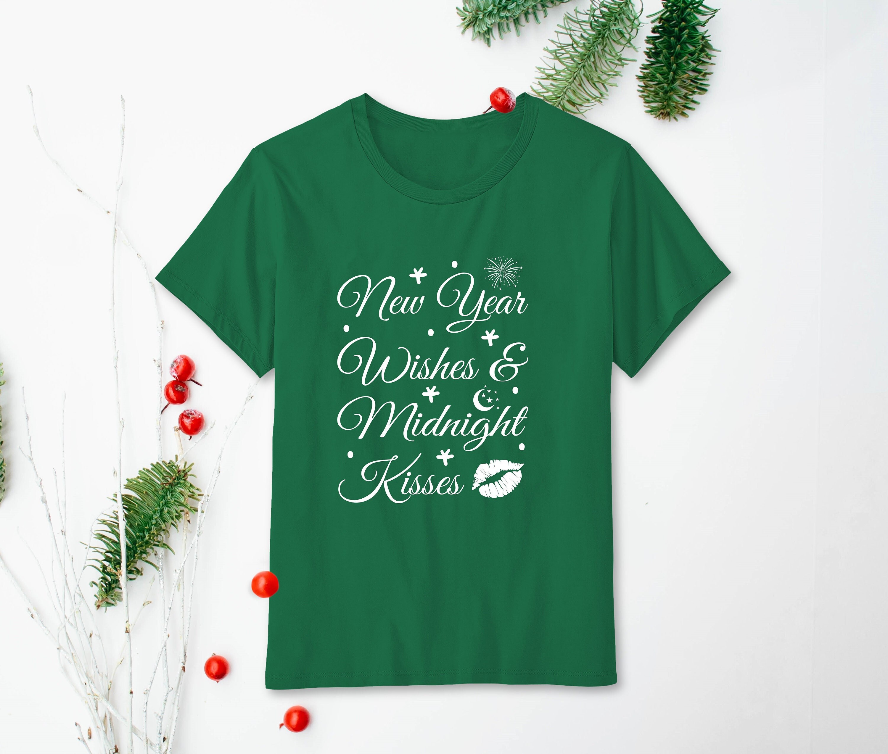 Tops Christmas Hours 2022 New Year Wishes Midnight Kisses New Years Eve Shirt Funny | Etsy