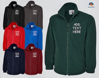 Fleece jacket embroidered logo sale