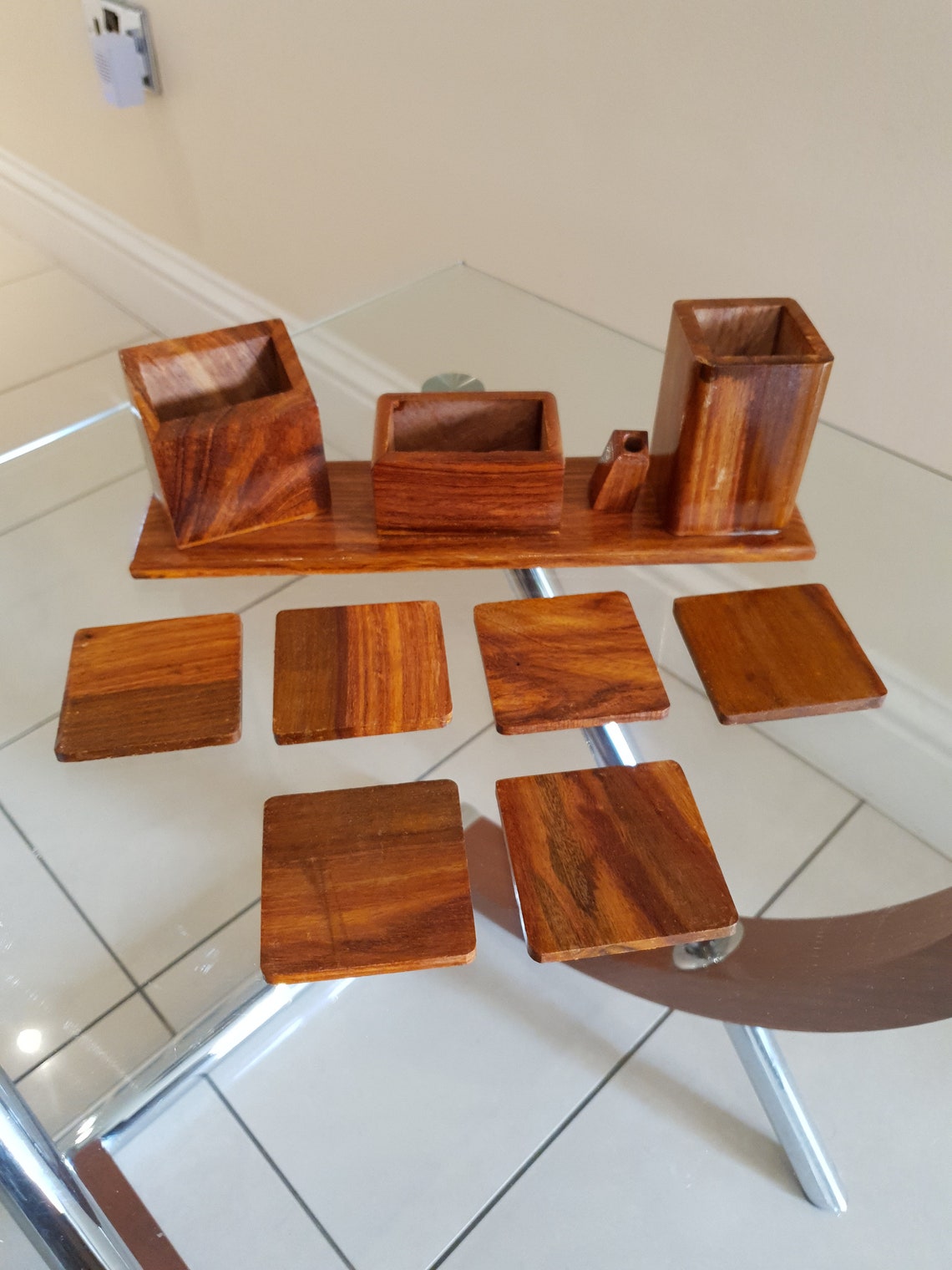 Stationary Stand for Desk Sheesham Wood Etsy