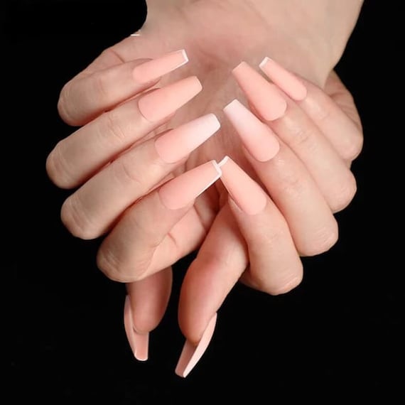 Medium Length Coffin Shape Pearl Colored Acrylic Nails | Colored acrylic  nails, Acrylic nail shapes, Long acrylic nails