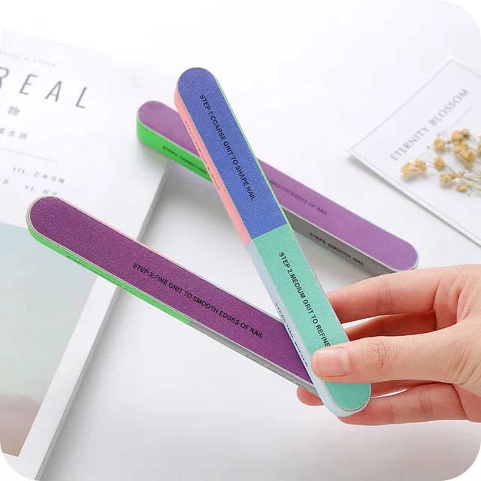 Nail Filer / Nail Buffer / Medium Fine Grits Nail File / Home Etsy