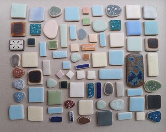 set of sea washed Japanese tiles, beachcombed by myself on various beaches, ideal for your own crafts or in a collection.