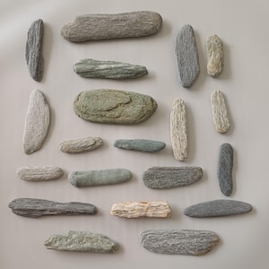 Japanese Beach Stones, Flat Greystones, Nautical Decor