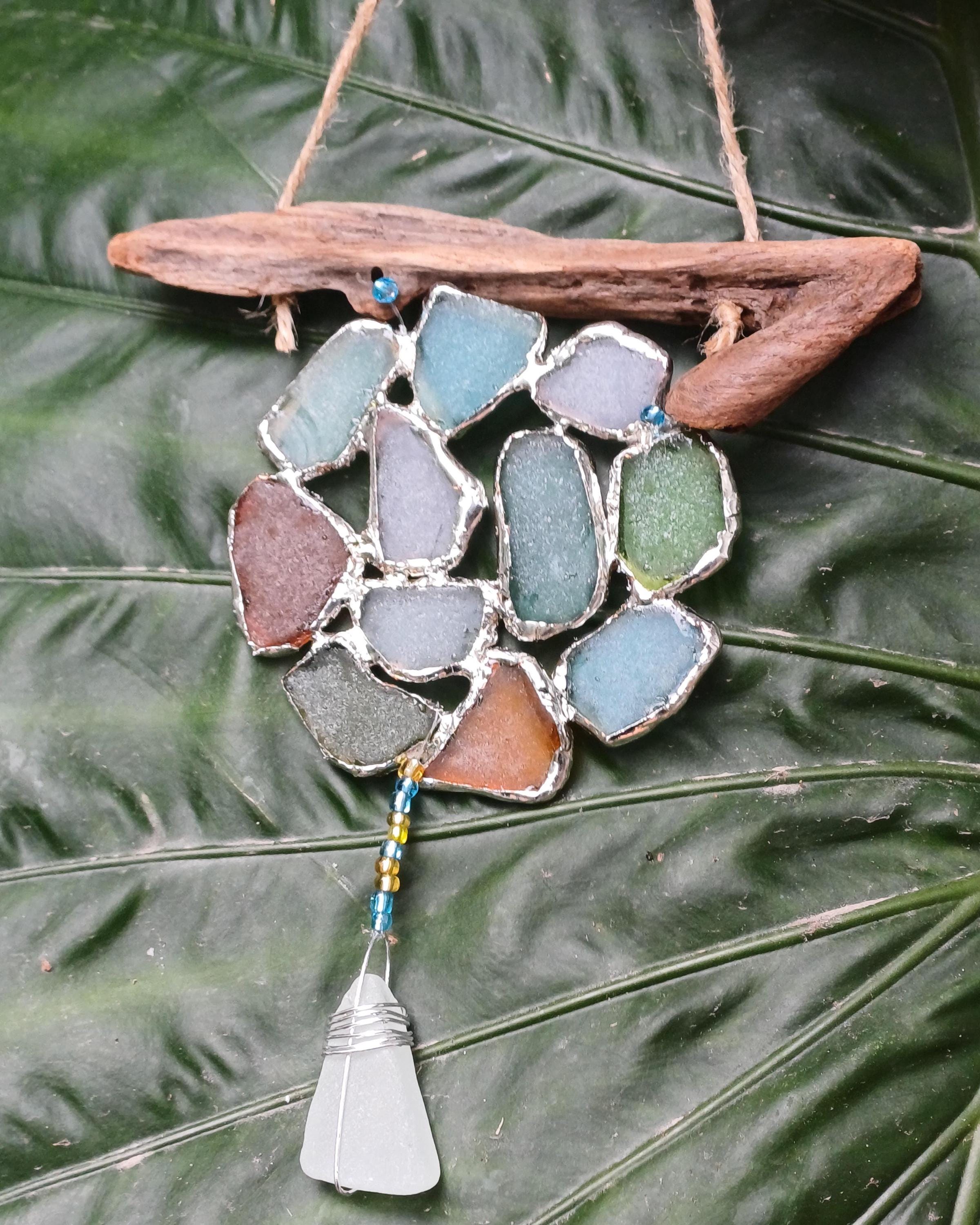 Sea Glass, Stained Glass Decoration, Nautical Decor, Beach House Decor ...