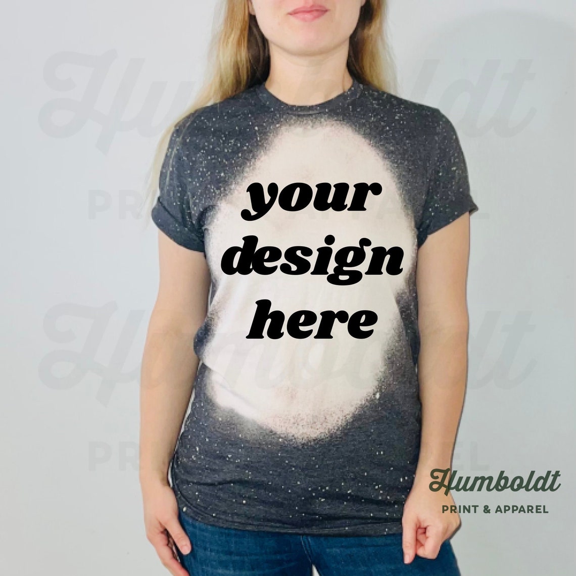 Gildan 67000 Pitch Black Mist Bleach Mockup Tshirt Mock Etsy