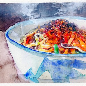 a13 Comida seca麵 fideos Plains postal 105x148mm máx. en postal acuarela Postal Acuarela Postales Art Print