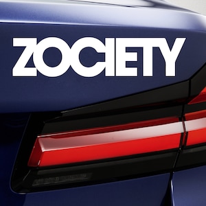Naklejka Zociety na przednią szybę samochodu, baner, naklejka winylowa