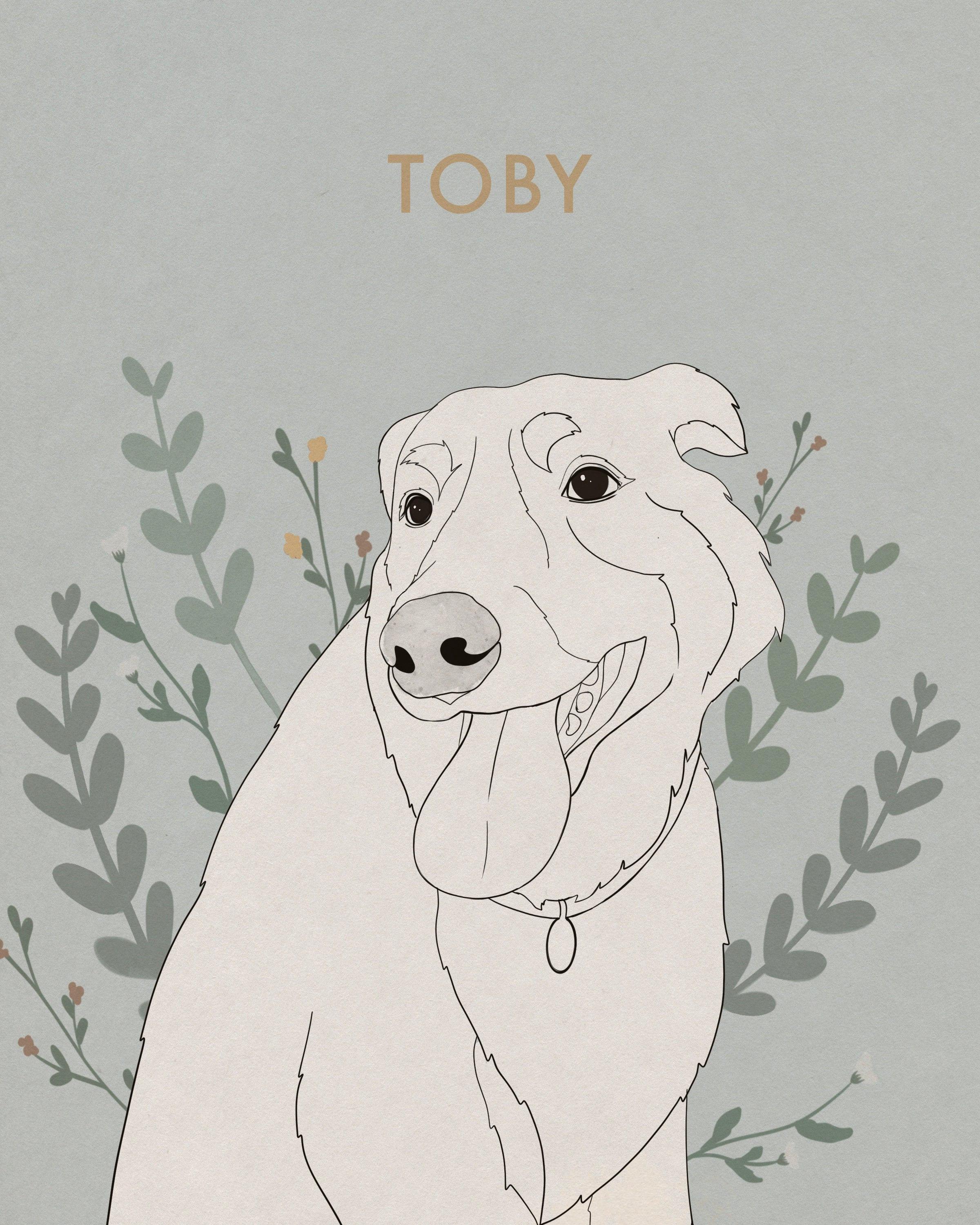 Custom Line Art Digital Pet Illustration | Etsy