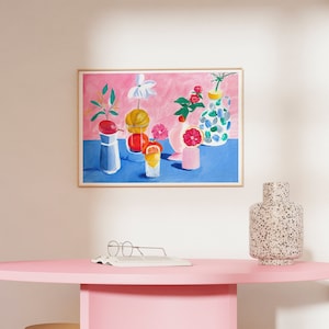 UNA COLECCIÓN DE JARRONES / A3/ A2 / A4 / Estampado de jarrón / Ilustración de bodegones / Arte de pared / Idea de cumpleaños / Ilustración floral / Póster de frutas