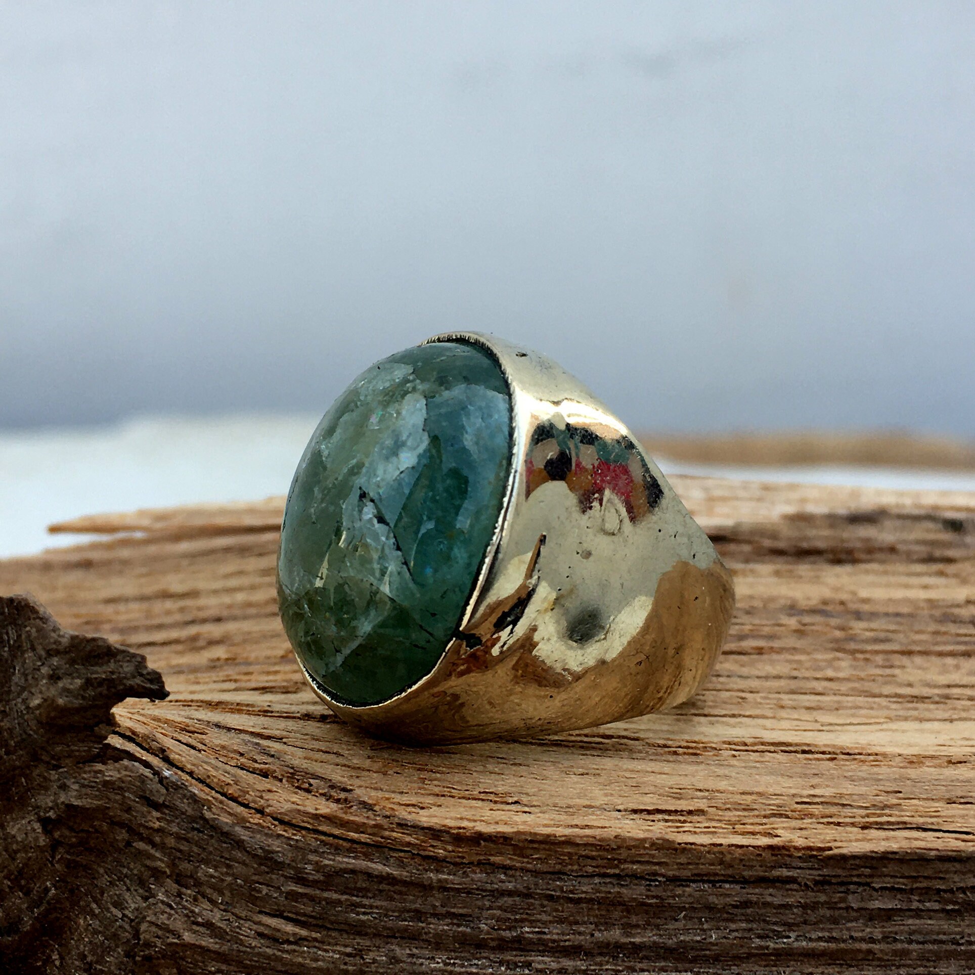 Aquamarine Mens Ring Aquamarine Ring Silver Mens Etsy