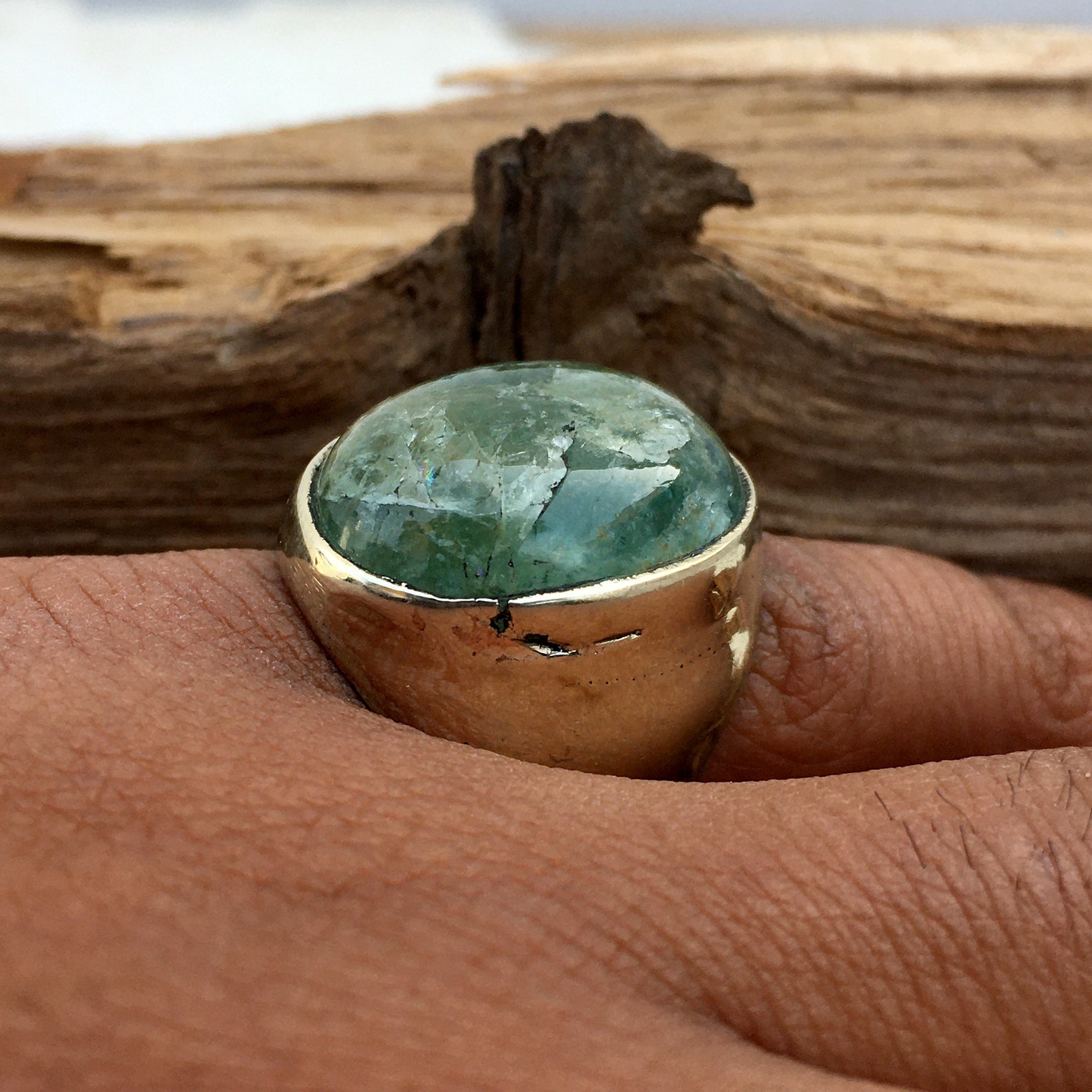 Aquamarine Mens Ring Aquamarine Ring Silver Mens Etsy