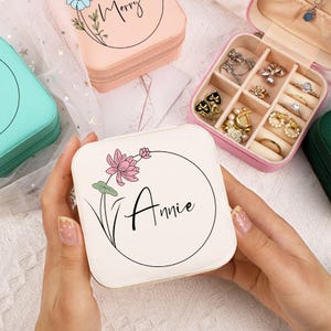 Aangepaste sieraden reisdoos bruidsmeisje, gepersonaliseerde cadeaus, huwelijkscadeau, cadeau voor haar, bruidsmeisjesvoorstel, Moederdagcadeau, cadeau vrijgezellenfeest