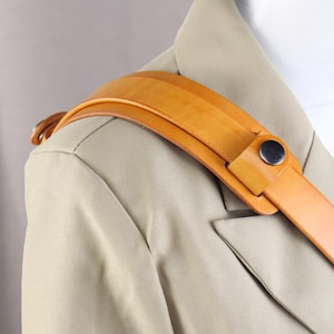 Full Grain Leather Bag Strap Pad: Vegetable Tanned Leather, Hand Polished