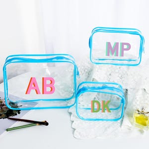 Personalized Makeup Bag,Custom Shadow Monogram Cosmetic Bag,Waterproof Toiletry Pouch,Pool Bag,Bachelorette Party Gift,Dummer Vacation Gift