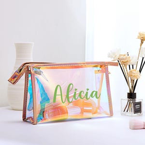 Personalizowana kosmetyczka, Przezroczysta kosmetyczka, Torba podróżna, Przezroczysta kosmetyczka, Pomysł na prezent dla druhny, Prezenty na wieczór panieński, Torba z tworzywa sztucznego, Prezent dla niej