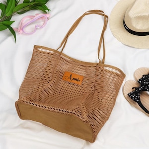 Personalized Beach Tote Bag with Name, Bridesmaid Gift Bag, Bachelorette Party Favor, Custom Burlap Tote,Accepting Logo Custom
