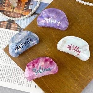 Pinzas para el cabello personalizadas, pequeñas pinzas de acetato, pinzas de verano para cabello fino, pinzas de acetato, regalo de boda, se acepta logotipo personalizado.