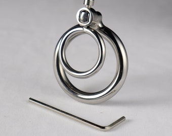 Edelstahl Doppel Cock Ring Metallverschluss Cock Ring