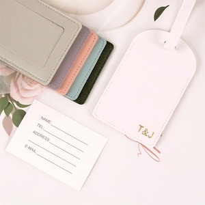 Etiqueta de equipaje personalizada, accesorio de viaje, letras doradas, se puede personalizar el logotipo, ideal como recuerdo de boda, dama de honor o despedida de soltera.