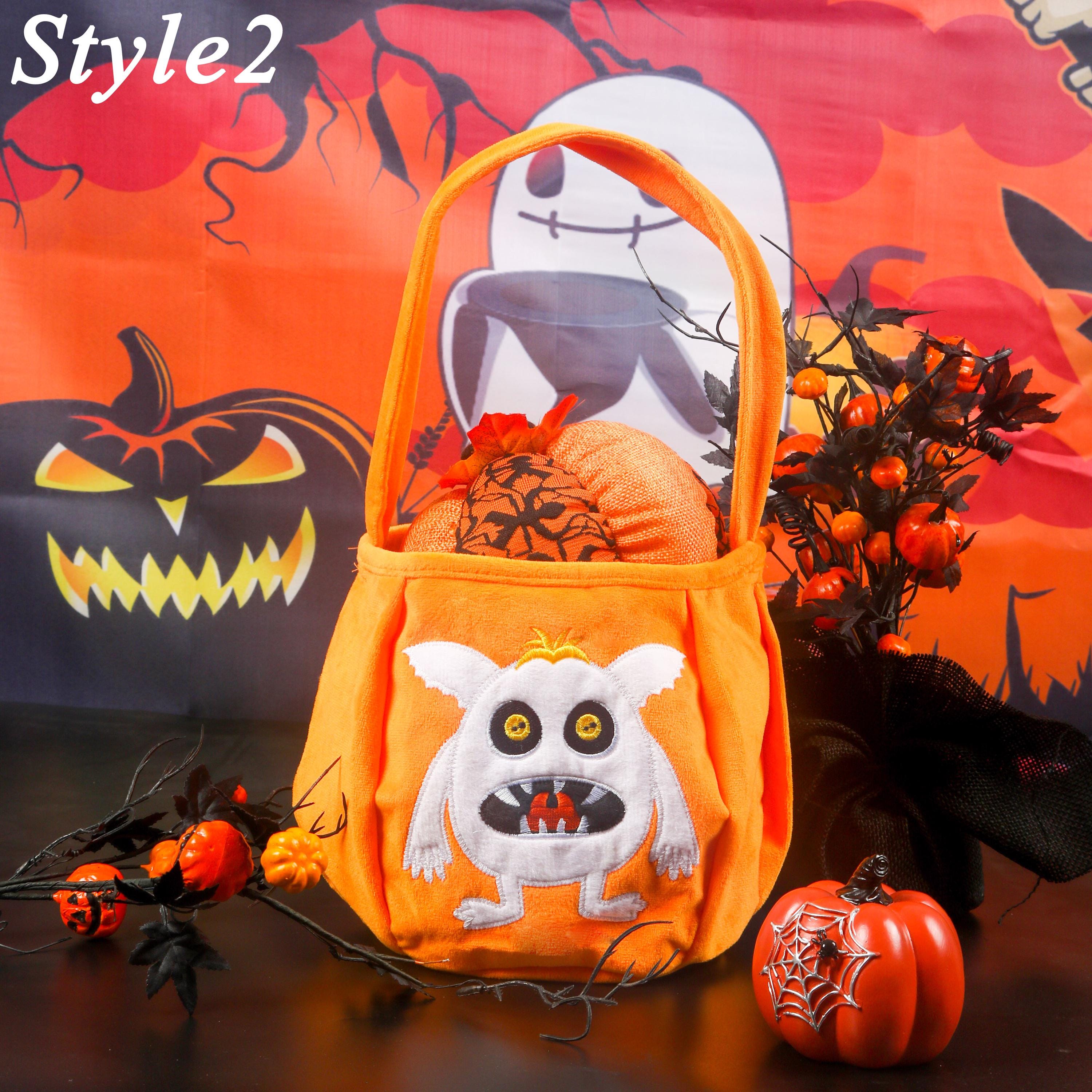 Custom Halloween Basket,Personalized Pumpkin Bucket With Name,Halloween Pumpkin Bucket Snack Basket Bag,Halloween Gift,Accepting Logo Custom