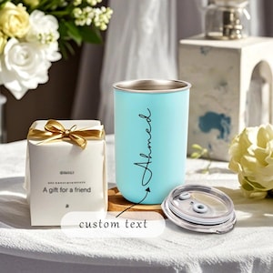 Tazza in acciaio inossidabile personalizzata, tazza da caffè personalizzata, regalo di proposta per damigella d'onore, bicchiere da vino con coperchio, bottiglia in acciaio inossidabile, regalo di nozze, regalo per lei