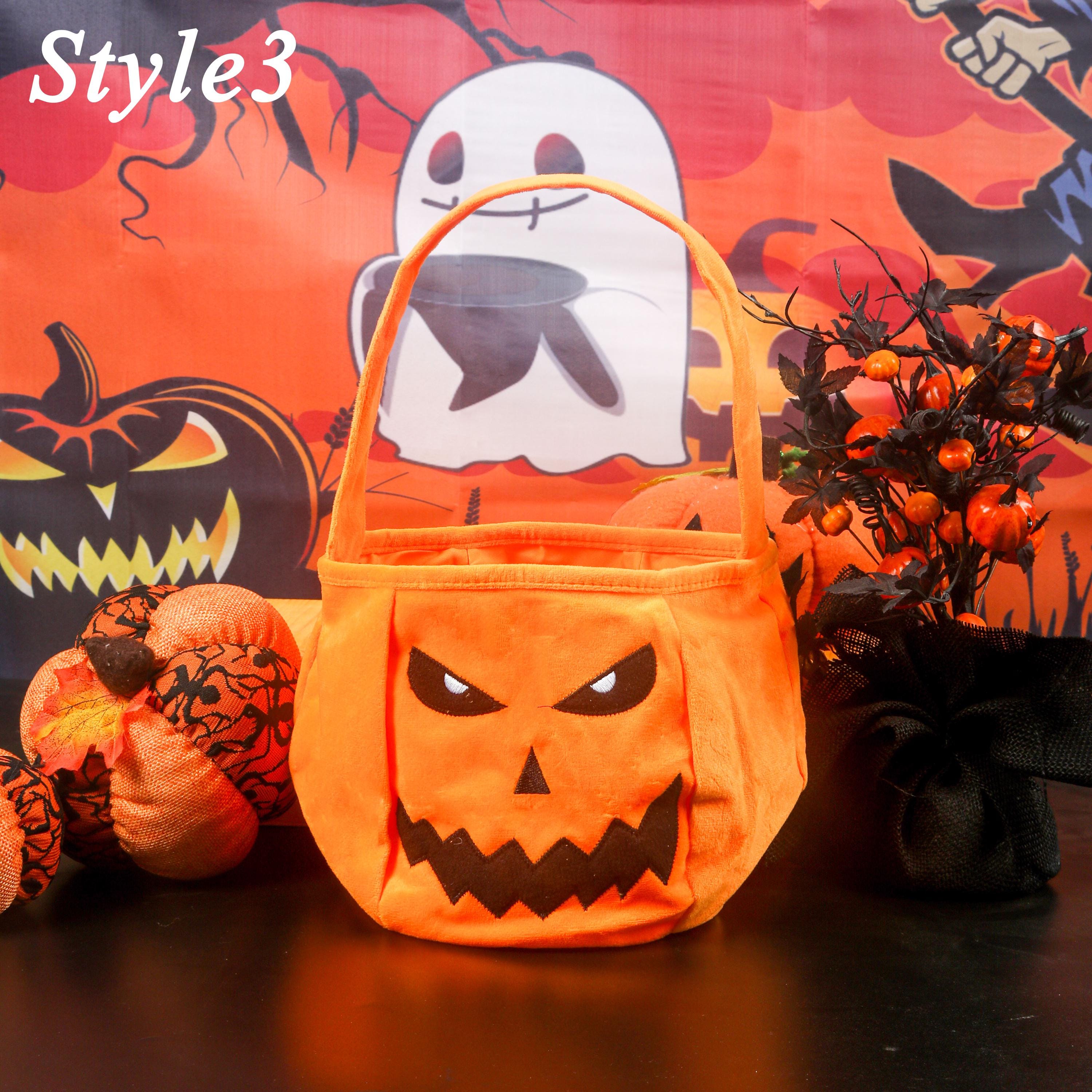 Custom Halloween Basket,Personalized Pumpkin Bucket With Name,Halloween Pumpkin Bucket Snack Basket Bag,Halloween Gift,Accepting Logo Custom