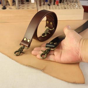 Custom Genuine Grain Leather Replacement Shoulder Straps for Bags Crossbody Shoulder Strap