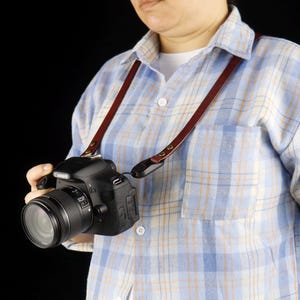 Handmade Leather Camera Neck Strap: Full-Grain Vintage Style