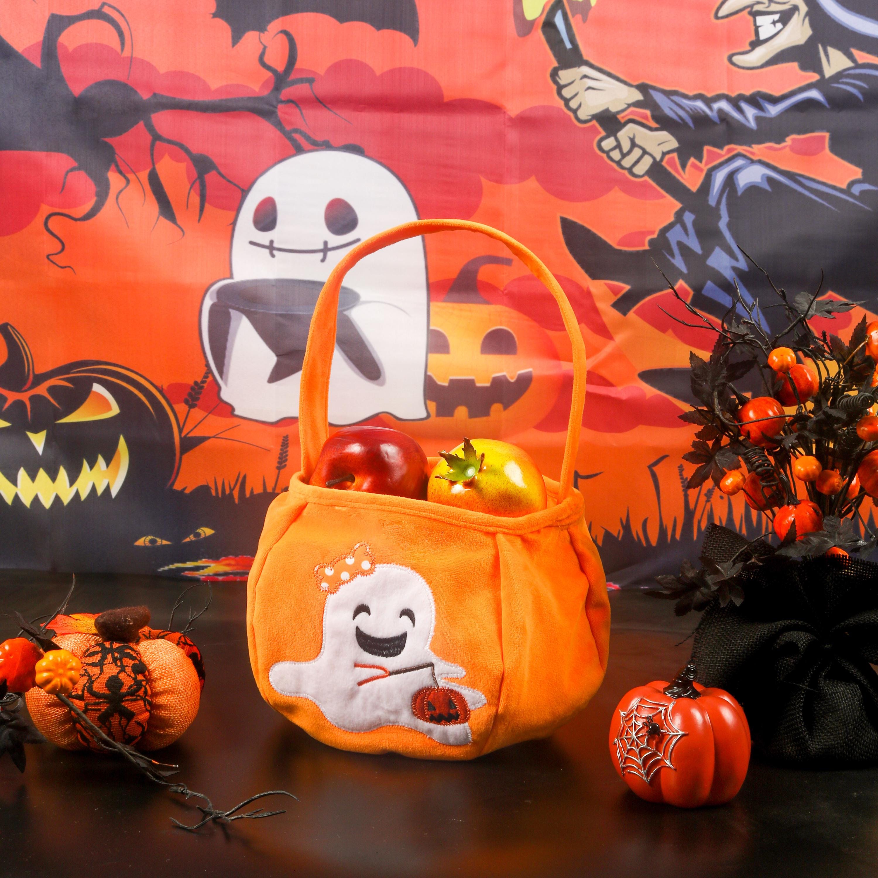 Custom Halloween Basket,Personalized Pumpkin Bucket With Name,Halloween Pumpkin Bucket Snack Basket Bag,Halloween Gift,Accepting Logo Custom
