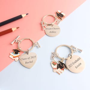 Graduation Gift - Class of 2025,Personalized Name Keychain,Gift for Her, Gift for Him,Graduation Keychain,Accepting Logo Custom