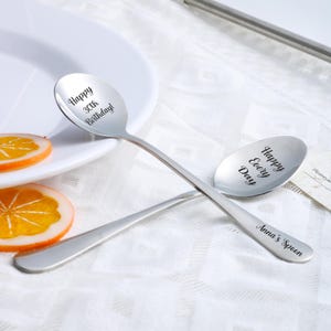 Personalized Spoon,Engraved Custom Spoon,Custom Text Or Logo,Stainless Steel Spoon,Coffee/Ice Cream Gift,Perfect gift,Accepting Logo Custom