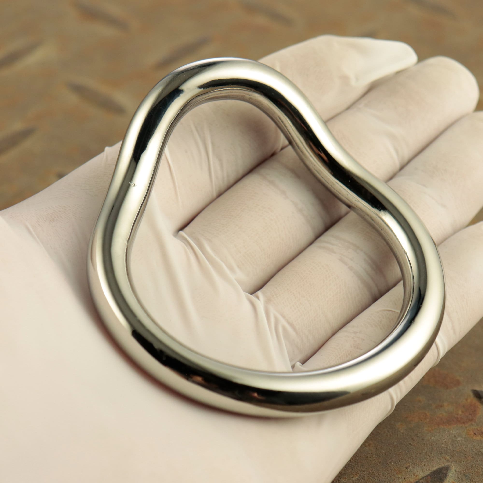 Stainless Steel Metal Cock Ring Metal Penis Ring,Made of Curved Stainless  Steel Arc Ringand Polished Without Edges (L)