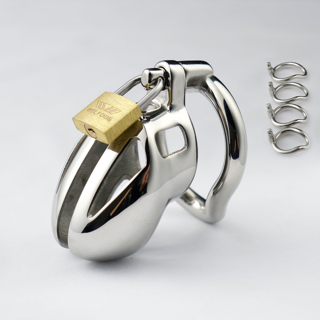 Male Chastity Device Metal Chastity Cage With Adjustable Cock Ring Penis  Lock – ToyChik